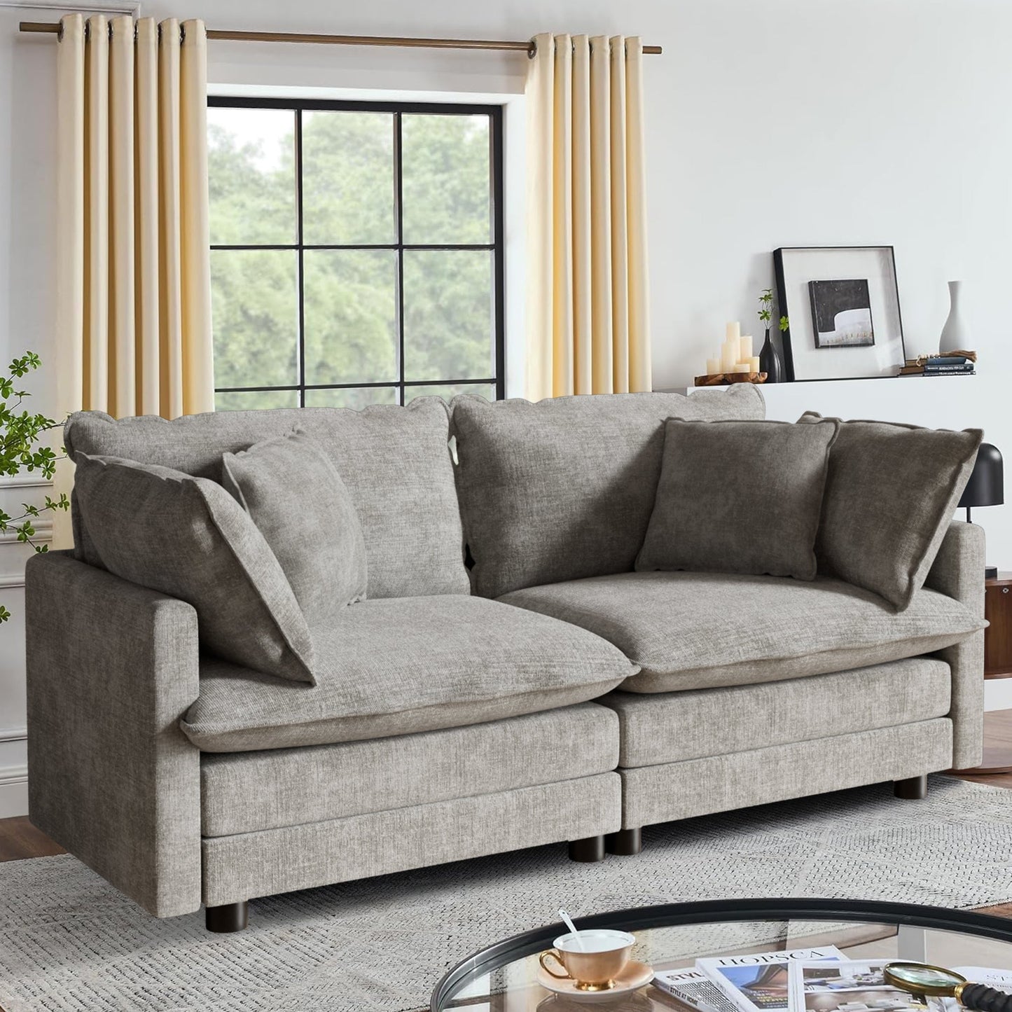 CoolHut Modular Sectional Sofa Couch, Comfy 3 Seats Sofa Sectional Couch for Living Room