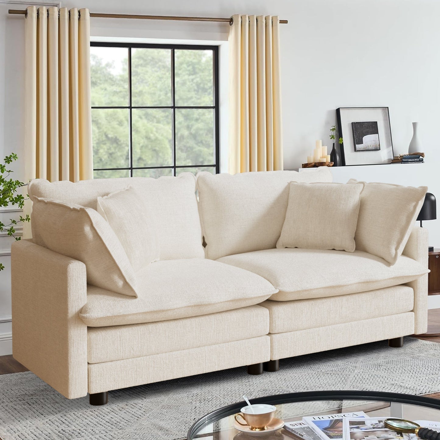 CoolHut Modular Sectional Sofa Couch, Comfy 3 Seats Sofa Sectional Couch for Living Room