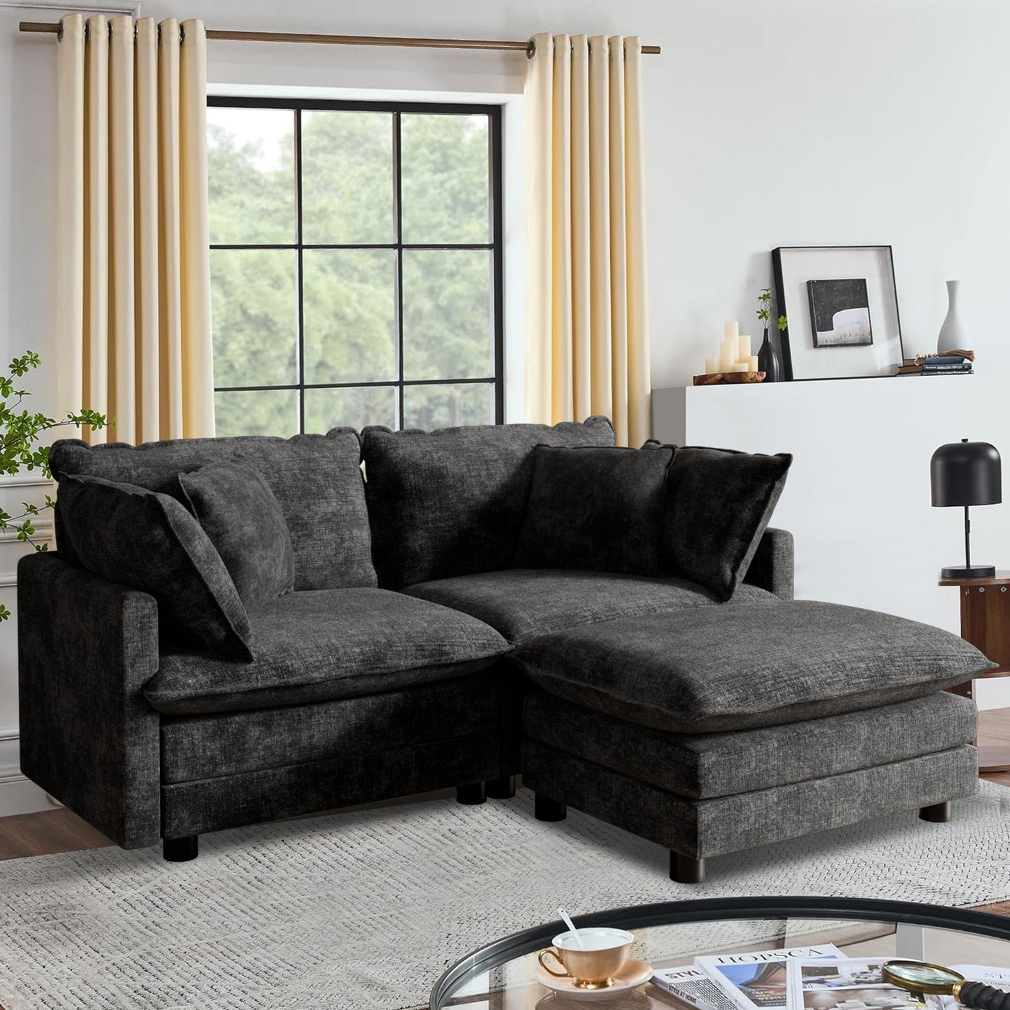 CoolHut Modular Sectional Sofa Couch, Comfy 3 Seats Sofa Sectional Couch for Living Room