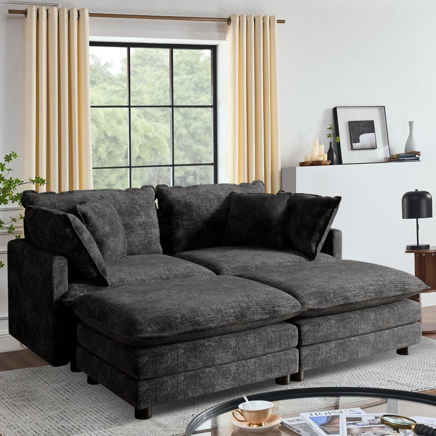 CoolHut Modular Sectional Sofa Couch, Comfy 3 Seats Sofa Sectional Couch for Living Room