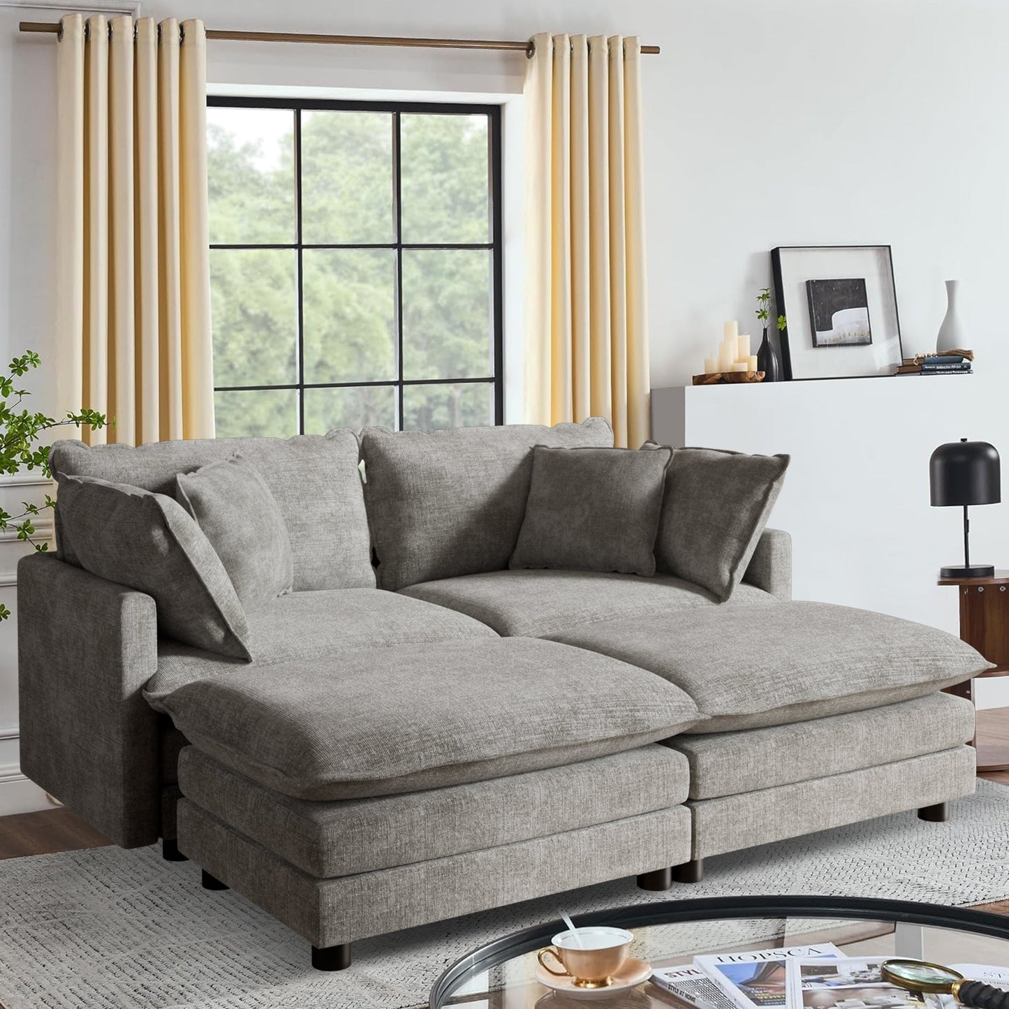 CoolHut Modular Sectional Sofa Couch, Comfy 3 Seats Sofa Sectional Couch for Living Room