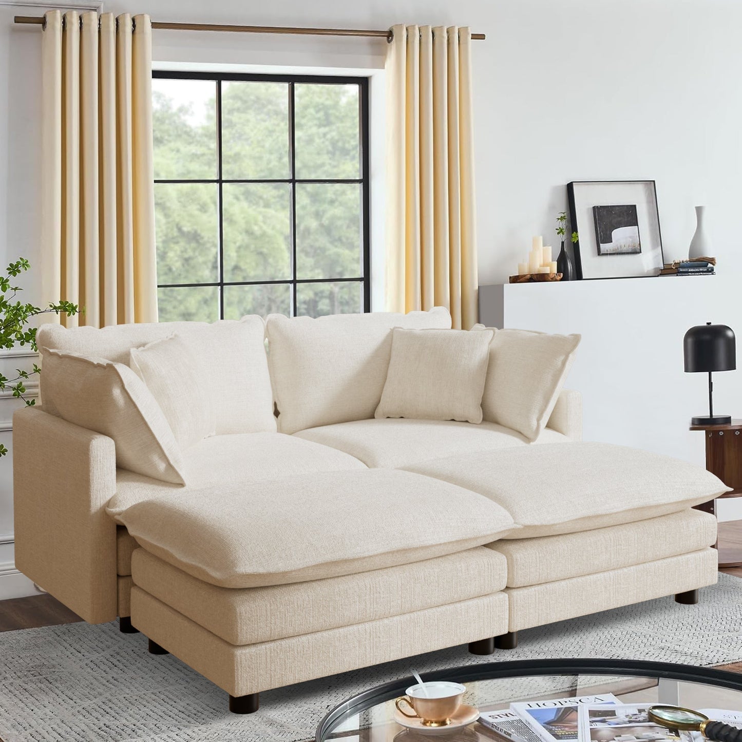CoolHut Modular Sectional Sofa Couch, Comfy 3 Seats Sofa Sectional Couch for Living Room