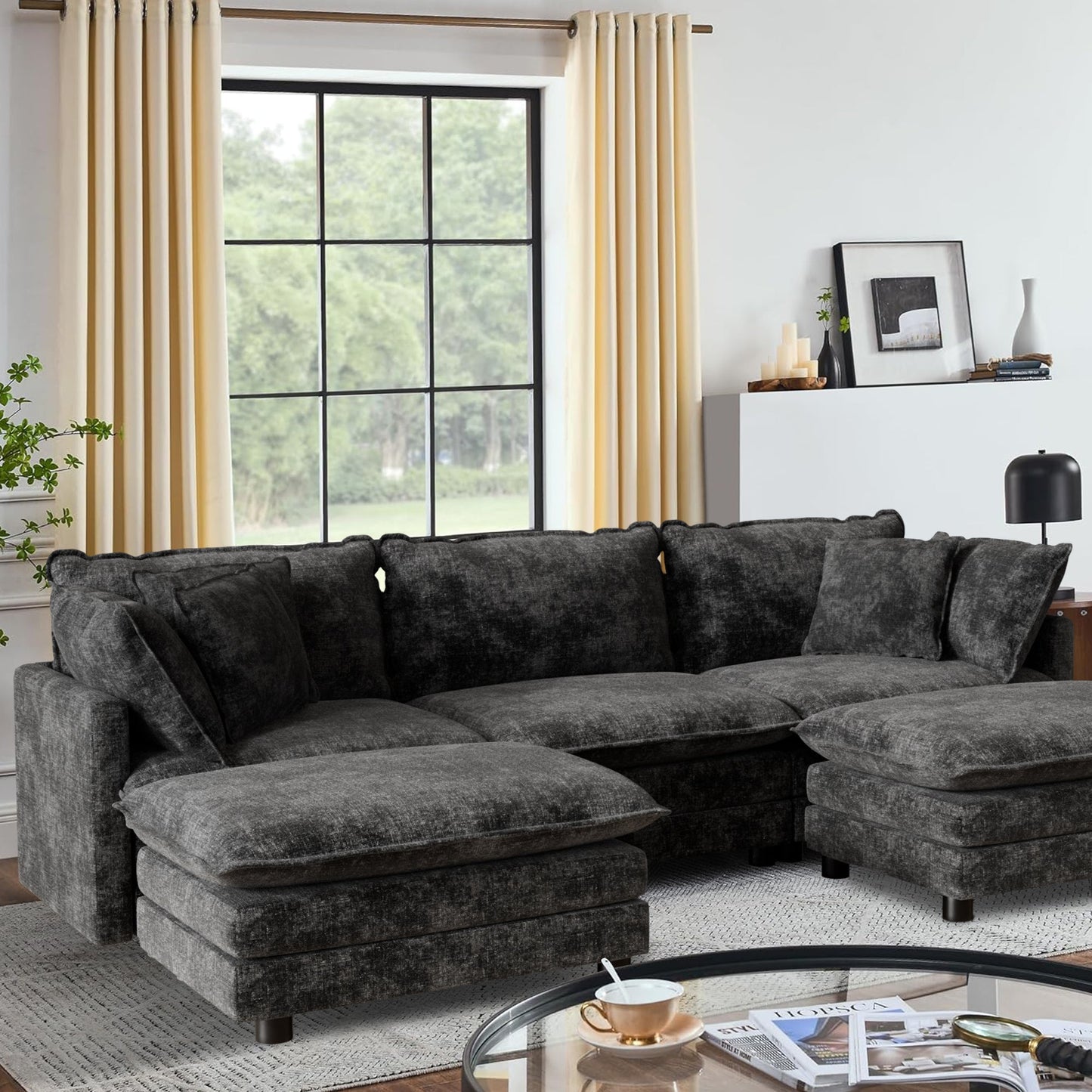 CoolHut Modular Sectional Sofa Couch, Comfy 3 Seats Sofa Sectional Couch for Living Room