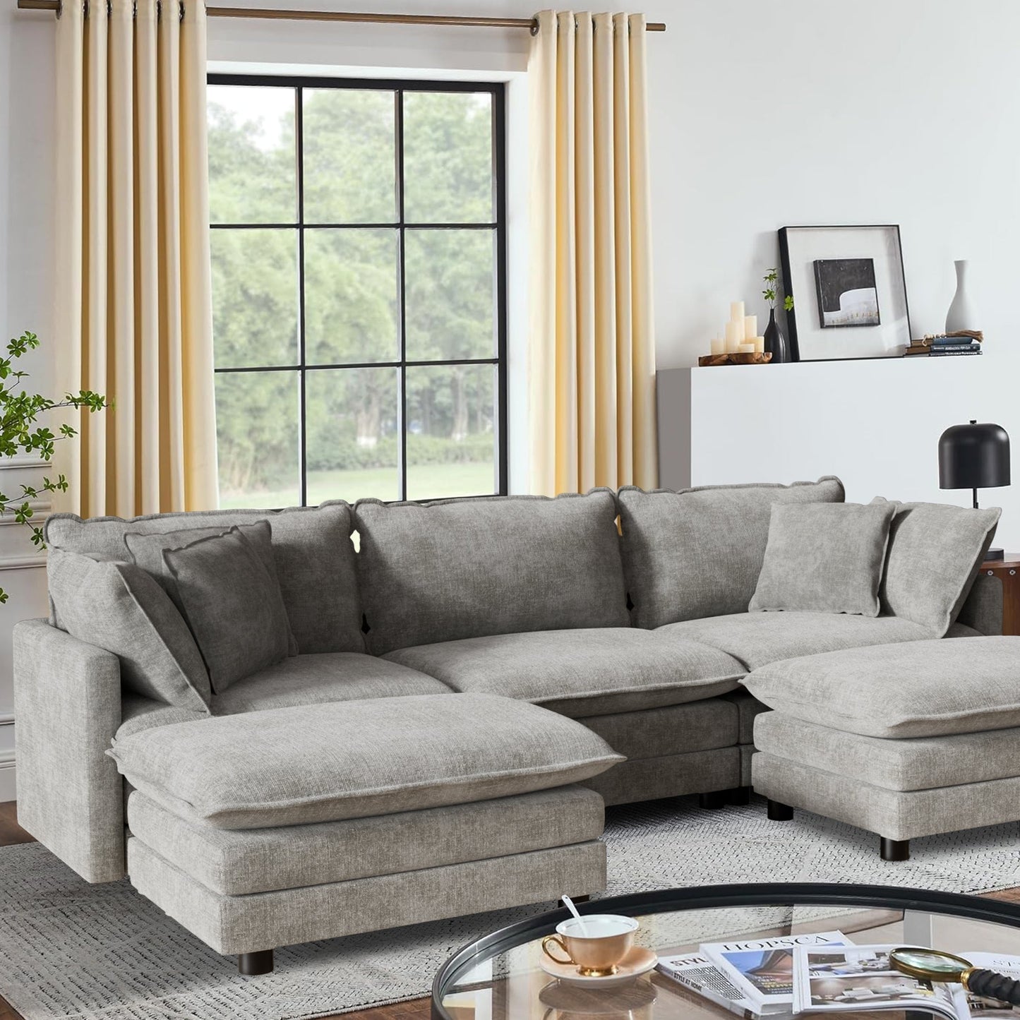 CoolHut Modular Sectional Sofa Couch, Comfy 3 Seats Sofa Sectional Couch for Living Room