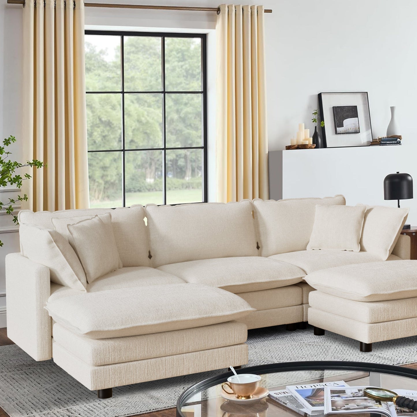 CoolHut Modular Sectional Sofa Couch, Comfy 3 Seats Sofa Sectional Couch for Living Room