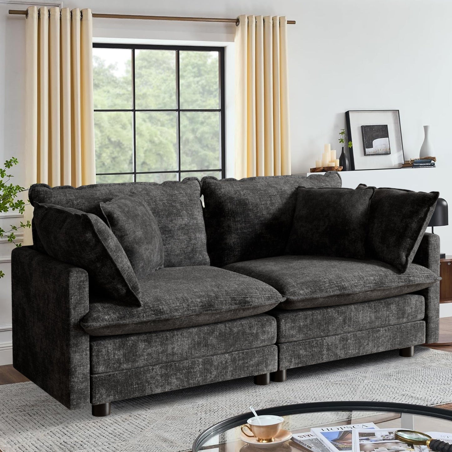 CoolHut Modular Sectional Sofa Couch, Comfy 3 Seats Sofa Sectional Couch for Living Room