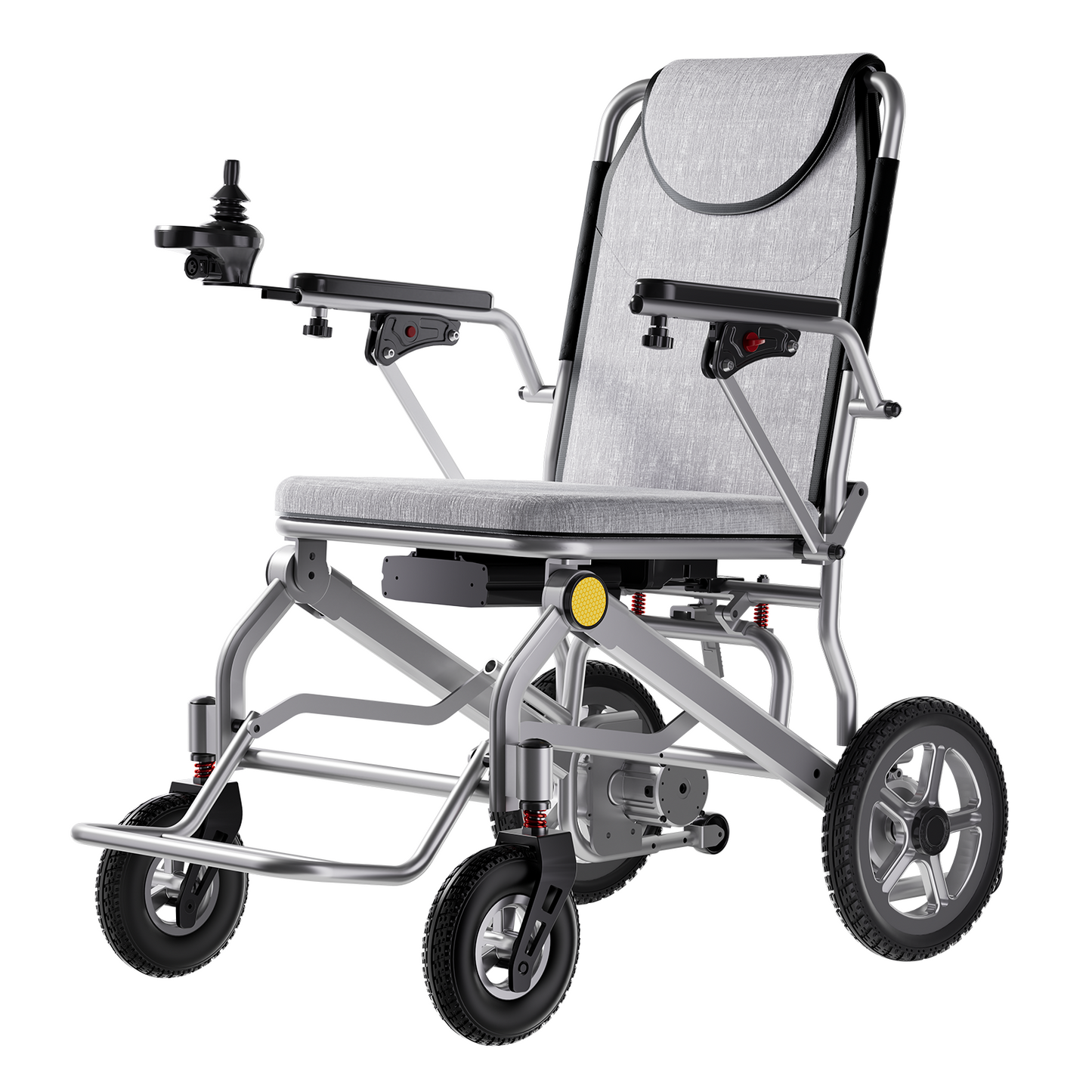 CoolHut electric wheelchair with sofa sponge cushion, Equipped with electromagnetic brake controller, Lightweight and foldable for travel and shopping