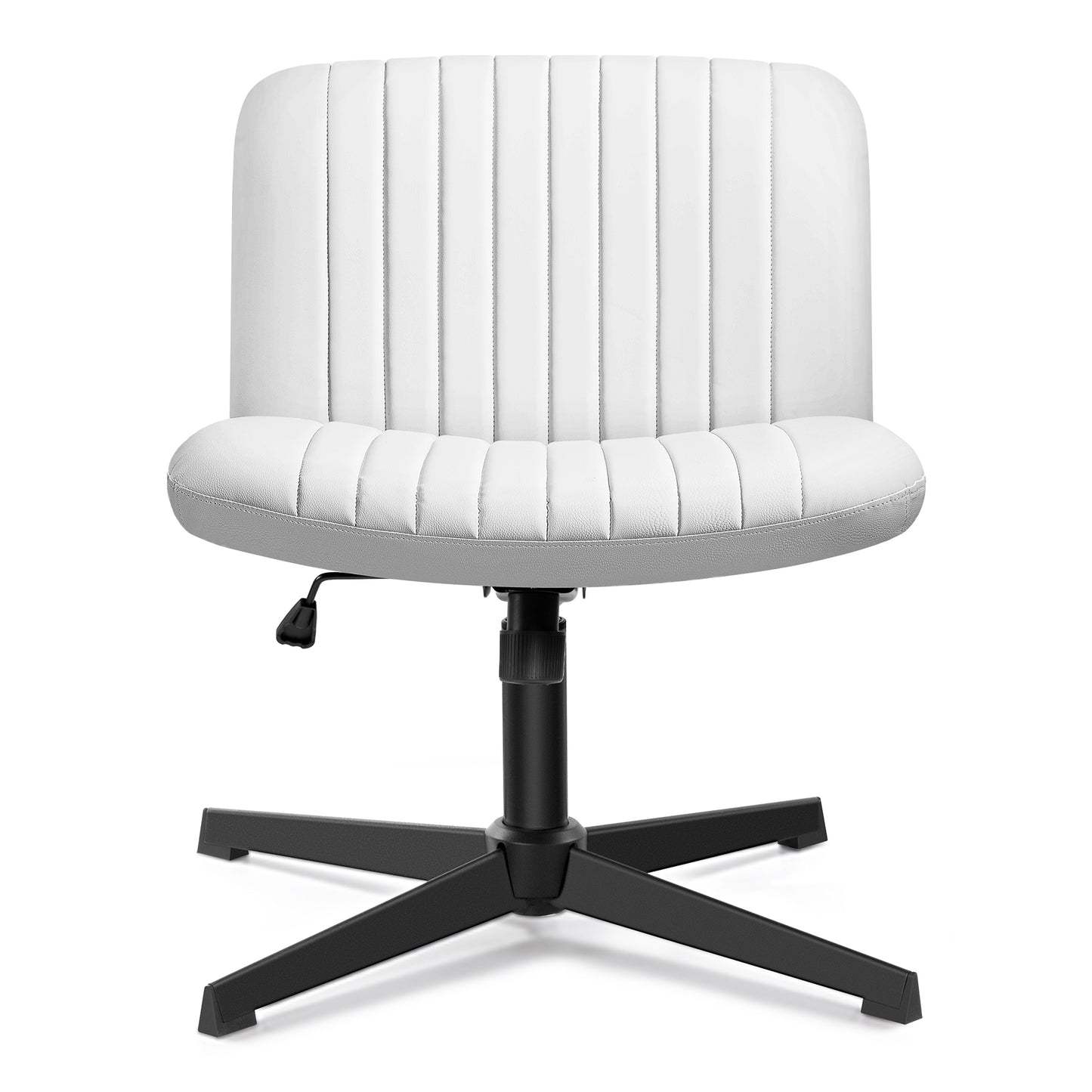 COOLHUT Armless Criss Cross Legged Chair With Wheels, Swivel Home Office Chair Adjustable Height