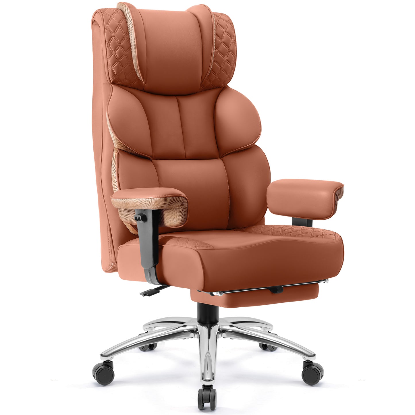 COOLHUT Big and Tall Office Chair 400LBS, Wide Seat Ergonomic Computer Desk Chair with Footrest, High Back Reclining Executive Home Office Chair with Padded Arms, Lumber Support Task Chair