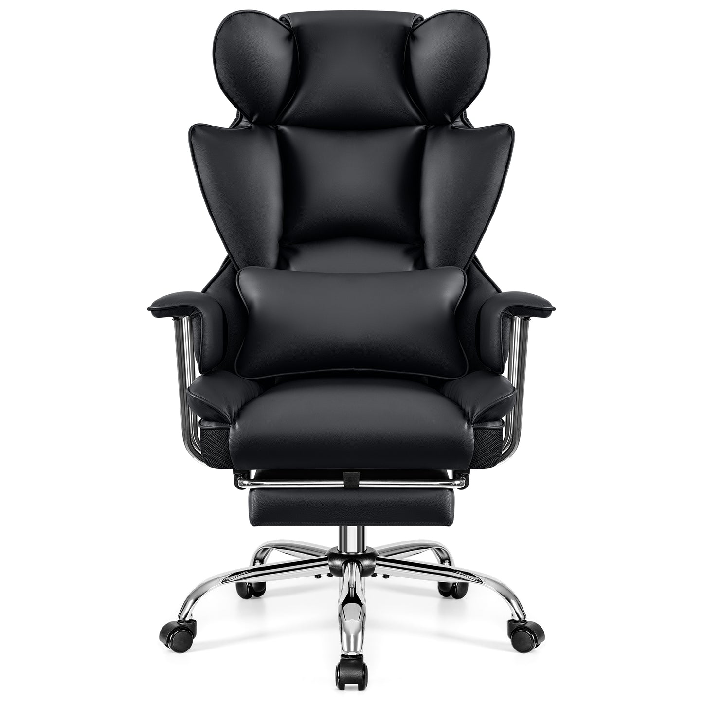 COOLHUT Ergonomic Desk Chair Breathable PU Leather Chair with Adjustable High Back Lumbar Support Flip-up Armrests