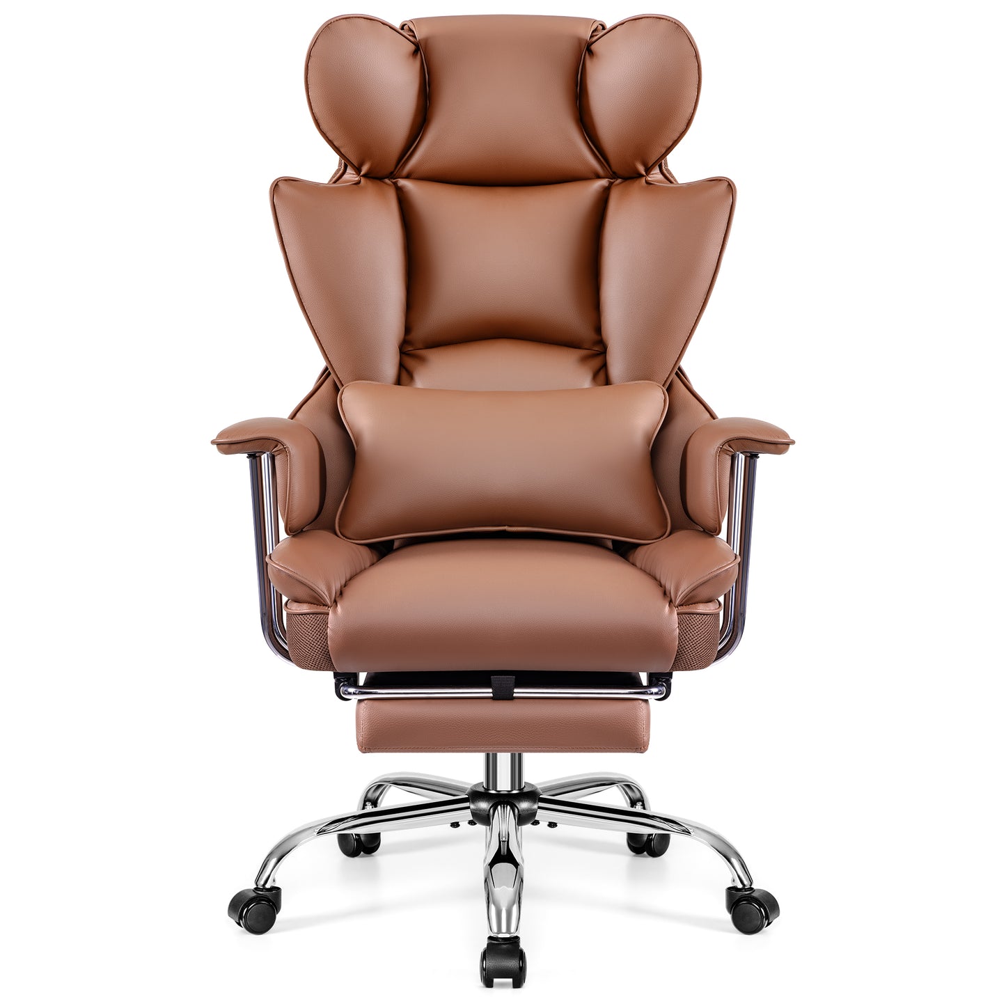 COOLHUT Ergonomic Desk Chair Breathable PU Leather Chair with Adjustable High Back Lumbar Support Flip-up Armrests