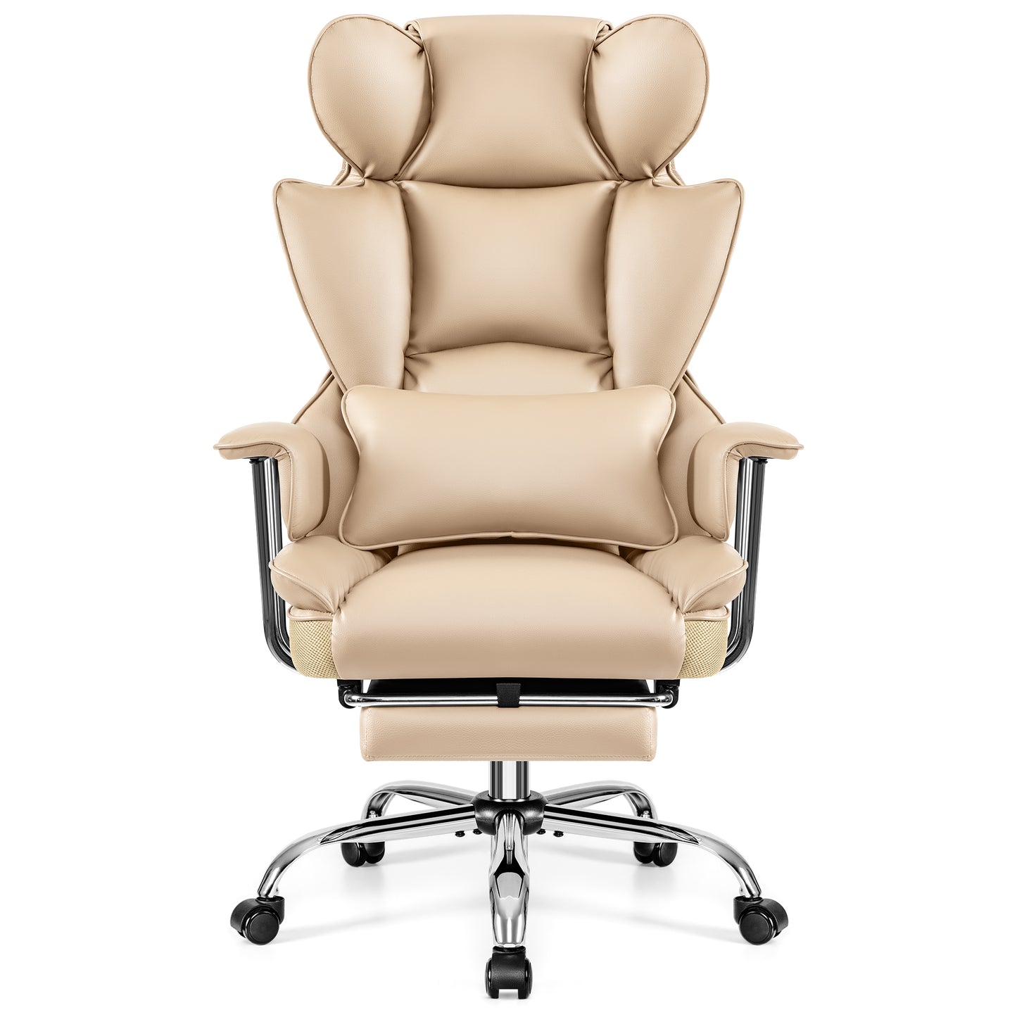 COOLHUT Ergonomic Desk Chair Breathable PU Leather Chair with Adjustable High Back Lumbar Support Flip-up Armrests