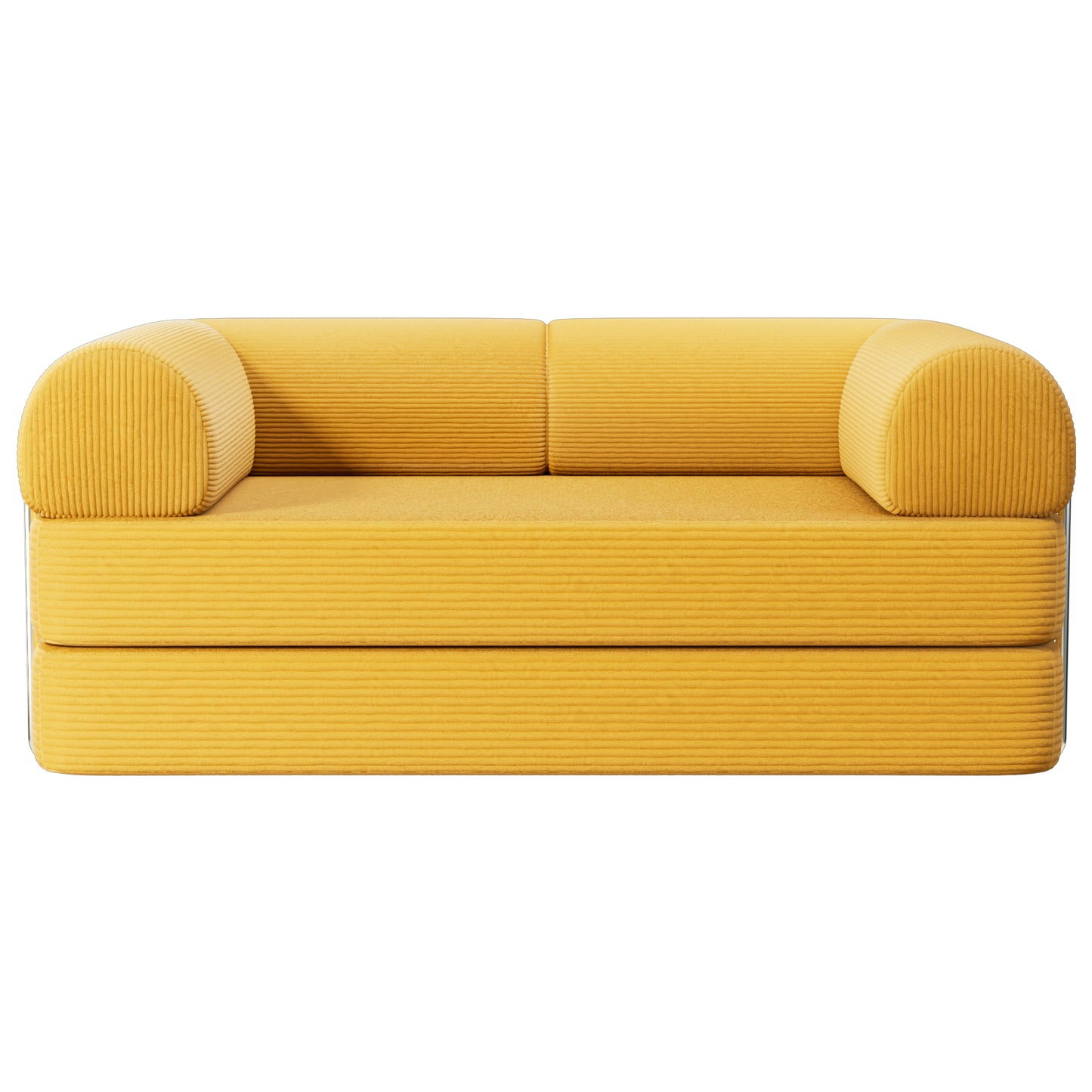 AZMFUN 63 Inch Plush Corduroy Floor Sofa Bed, Combinable Sofa Bed for Living Room