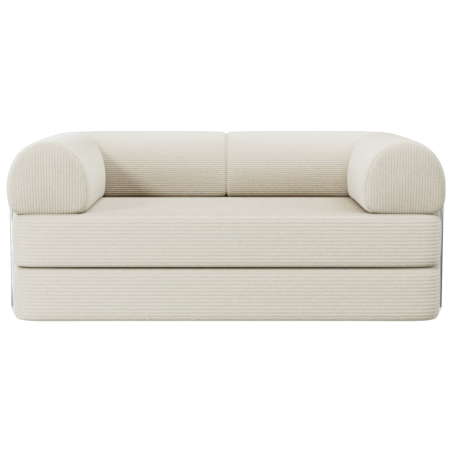 AZMFUN 63 Inch Plush Corduroy Floor Sofa Bed, Combinable Sofa Bed for Living Room