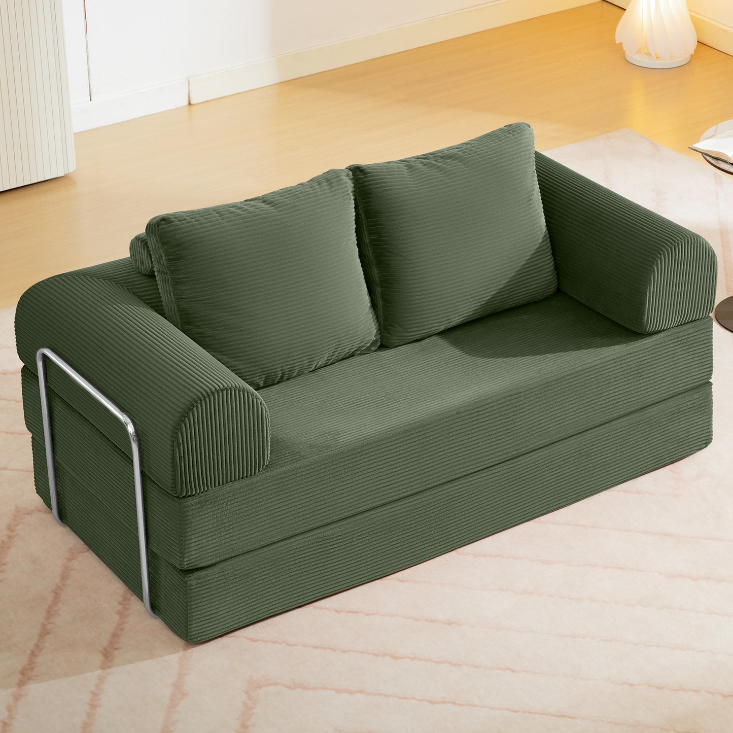 COOLHUT Combination Sofa, High Rebound Density Sponge Sofa Couch with Two Big Pillows, Six Forms Floor Sofa Couch Three Seats Sofa Bed for Living Room, Bedroom