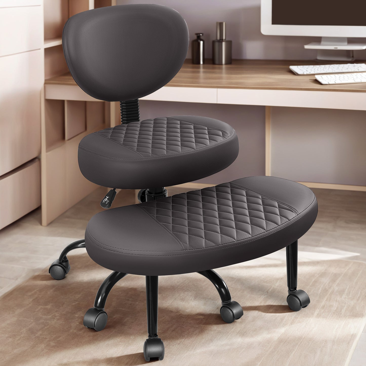 COOLHUT Cross Legged Office Chair, Meditation Chair with Lumbar Support, ADHD Desk Chair for Adults