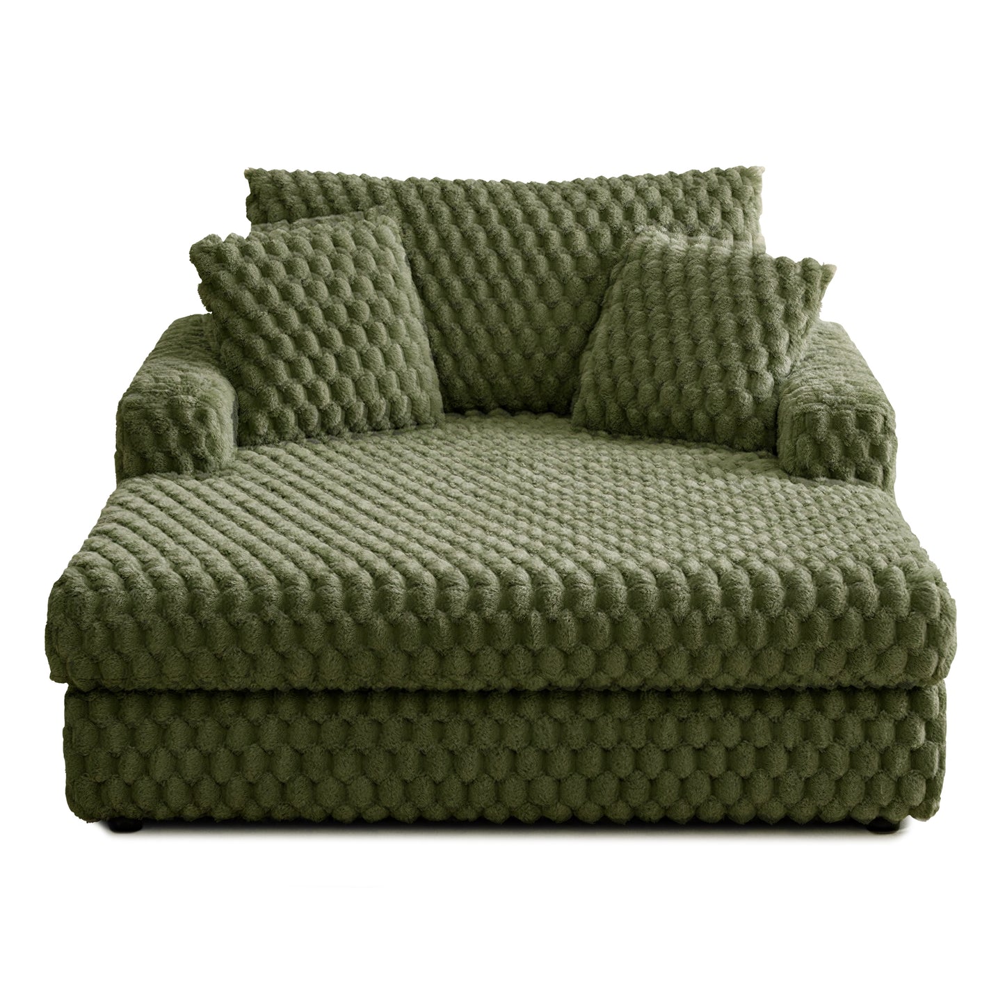 AZMFUN Oversized Chaise Lounge Chair Indoor,Modern Deep Seat Sofa,53"W Upholstered Corduroy Sofa with 3 Pillows