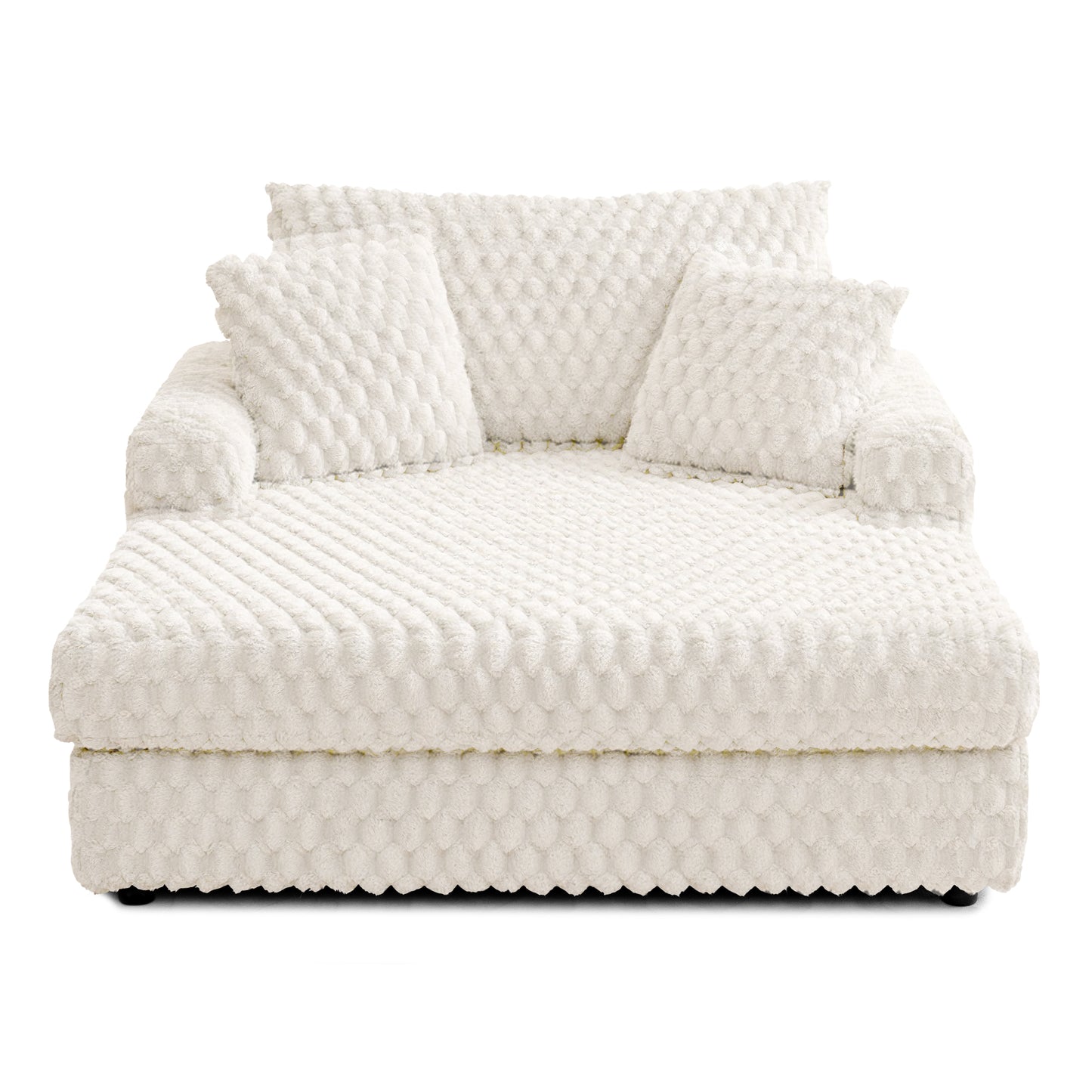 AZMFUN Oversized Chaise Lounge Chair Indoor,Modern Deep Seat Sofa,53"W Upholstered Corduroy Sofa with 3 Pillows