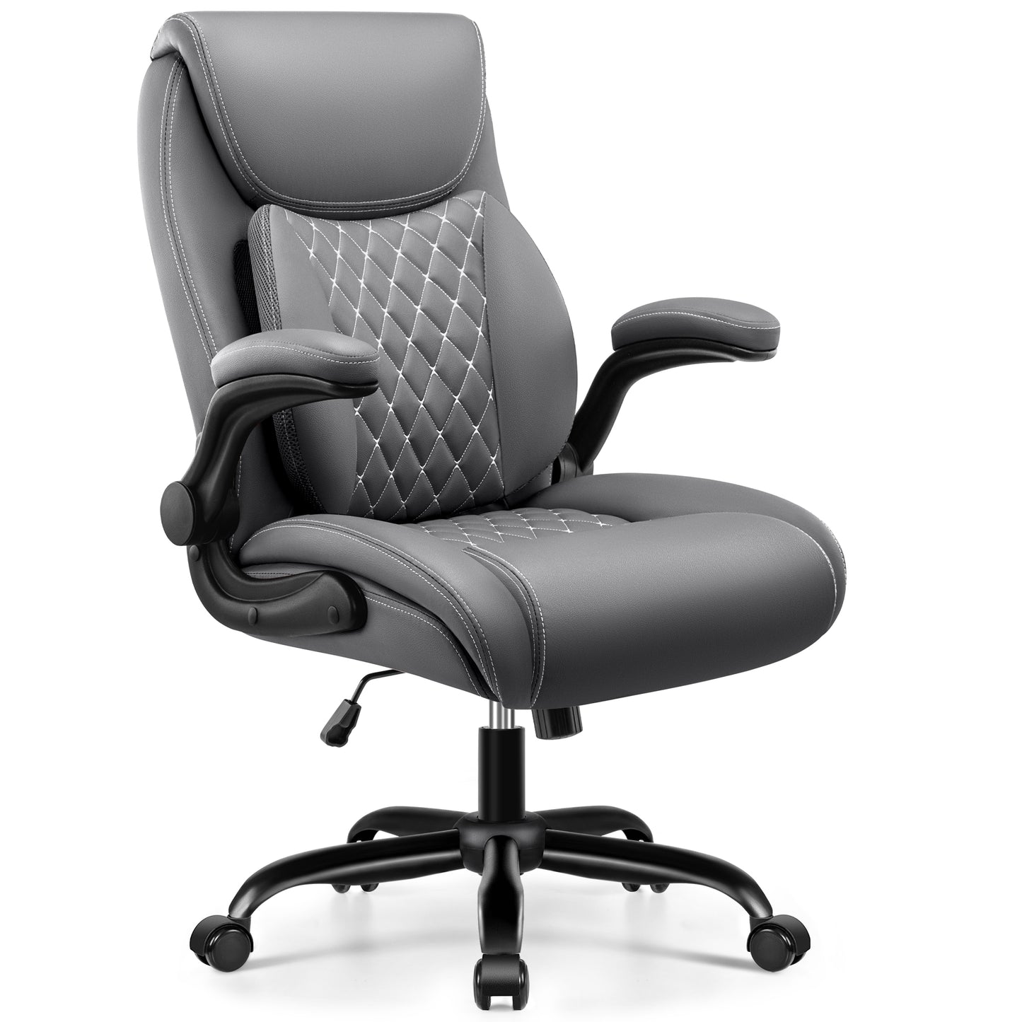 COOLHUT Big and Tall Office Chair 500LBS Wide Seat Ergonomic Computer Desk Chair, High Back Executive PU Leather Chair, Adjustable Armrest and Lumbar Back Support Office Chair