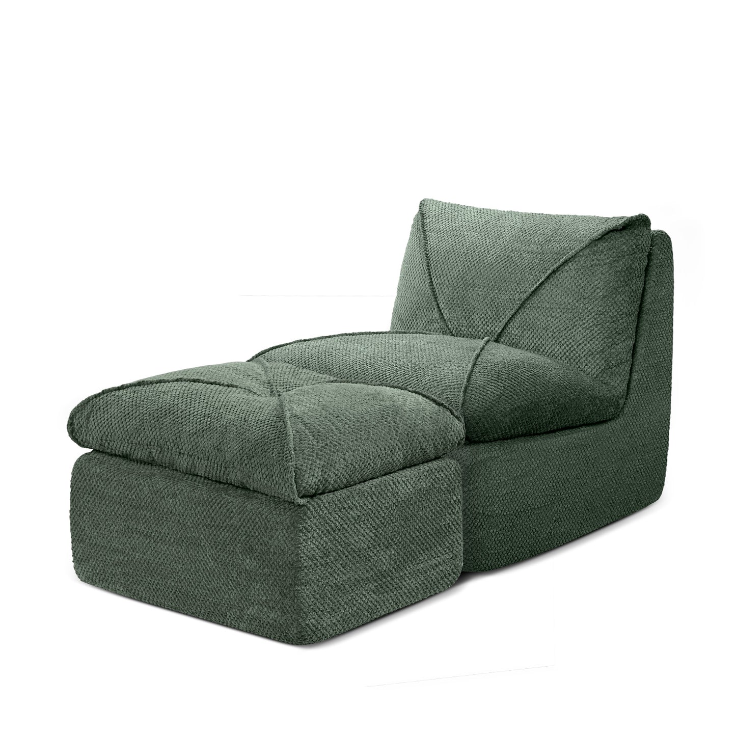 COOLHUT 29.1"W Accent Chair, Upholstered Beanbag Sofa Chair, Modern Single Chair Accent Chair for Living Room Bedroom with Ottoman