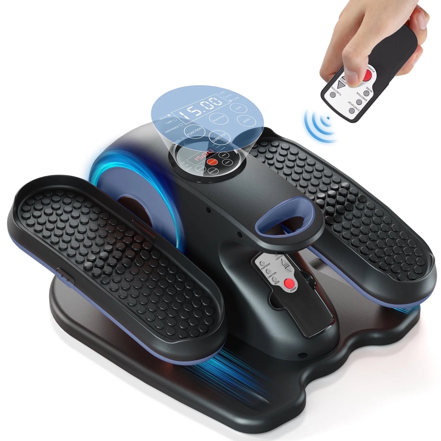 Under Desk Elliptical Machine, Ellipse Leg Exerciser for Seniors Fully Assembled, Quiet & Portable Electric Seated Pedal Exerciser with Remote Control & 12 Adjustable Speeds