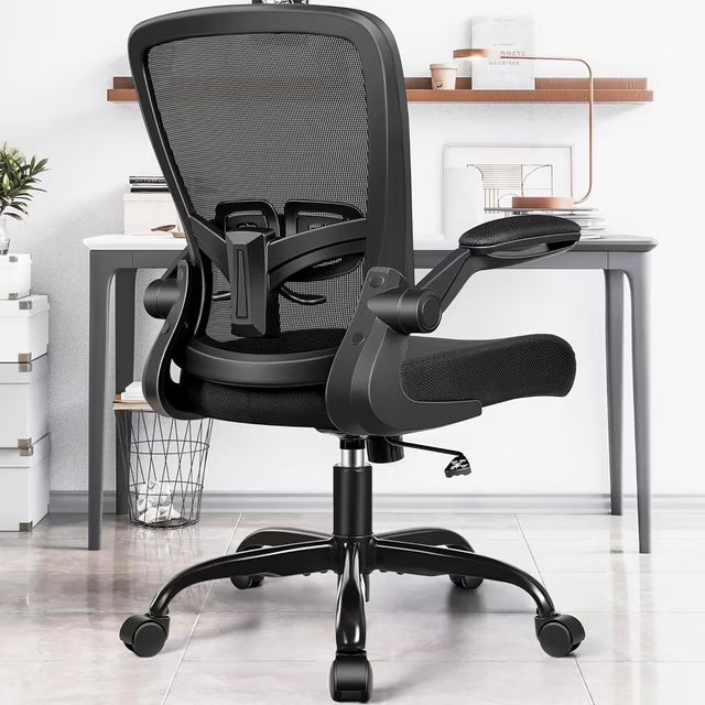 COOLHUT Office Chair, Ergonomic Desk Chair with Adjustable Lumbar Support and Flip up Arms