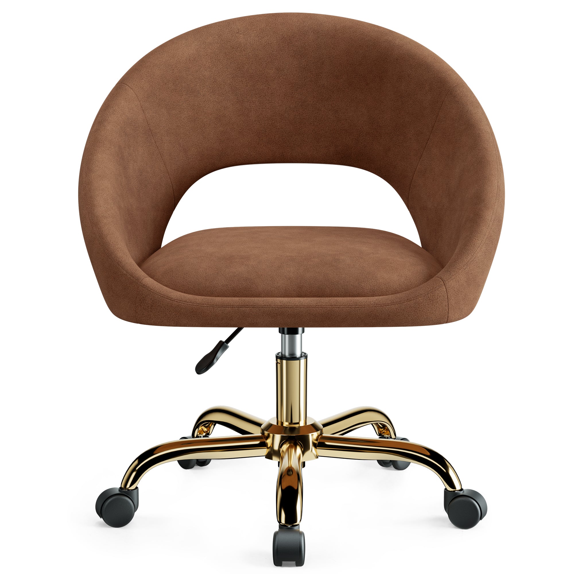 COOLHUT Home Office Desk Chairs, Adjustable Swivel Vanity Chair, Modern Makeup Velvet Vanity Chairs, Rolling Vanity Chair with Golden Base for Bedroom, Living Room, Computer Room