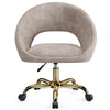 COOLHUT Home Office Desk Chairs, Adjustable Swivel Vanity Chair, Modern Makeup Velvet Vanity Chairs, Rolling Vanity Chair with Golden Base for Bedroom, Living Room, Computer Room