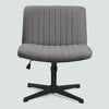 COOLHUT Office Chair Armless Criss Cross Legged Chair with Wheels, Linen Fabric Comfy Home Office Desk Chairs, Wide Seat Vanity Task Computer Chair