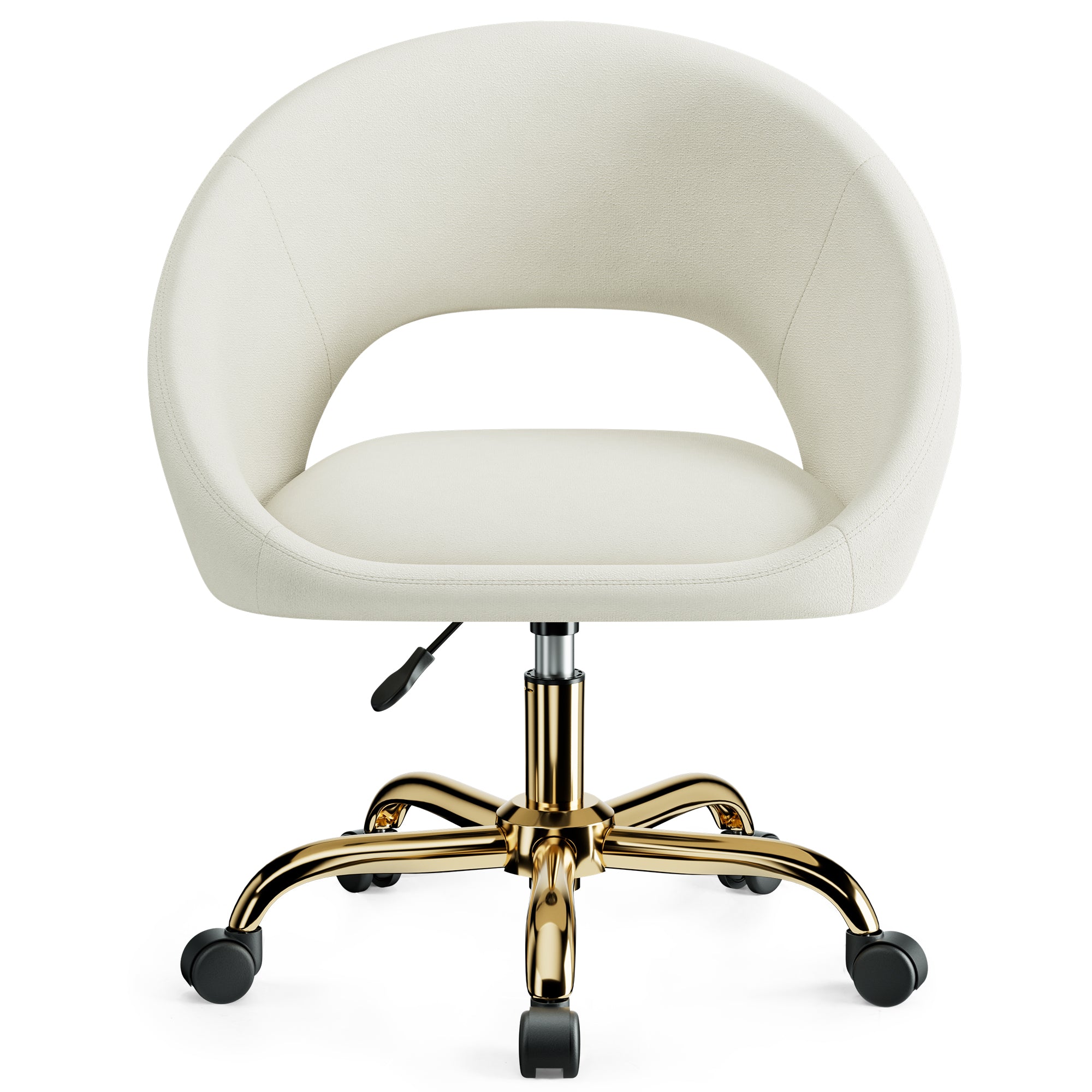 COOLHUT Home Office Desk Chairs, Adjustable Swivel Vanity Chair, Modern Makeup Velvet Vanity Chairs, Rolling Vanity Chair with Golden Base for Bedroom, Living Room, Computer Room