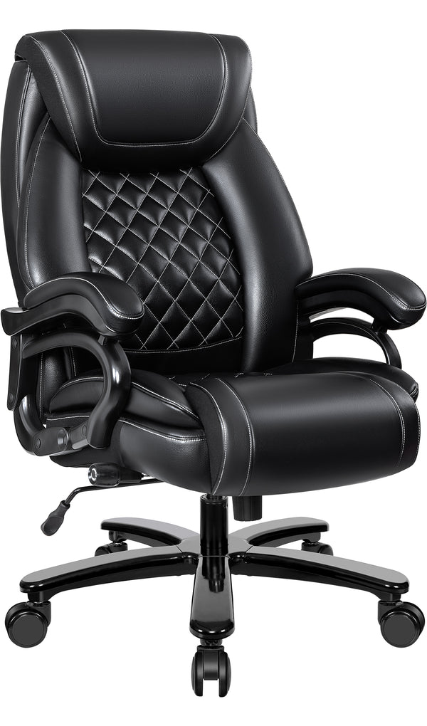 Coolhut Big and Tall 500lbs Office Chair, Heavy Duty Large PU Leather Executive Desk Chair with Wide Seat