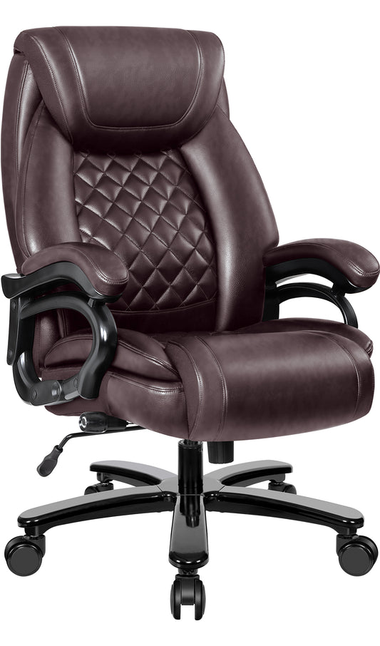 Coolhut Big and Tall 500lbs Office Chair, Heavy Duty Large PU Leather Executive Desk Chair with Wide Seat