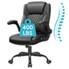 CoolHut Leather Office Chair, Big and Tall Office Chair 400LBS Wide Seat Ergonomic Computer Desk Chair High Back Executive Leather Chair Adjustable Task Chair Lumbar Back with 8-Year Warranty