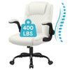 CoolHut Leather Office Chair, Big and Tall Office Chair 400LBS Wide Seat Ergonomic Computer Desk Chair High Back Executive Leather Chair Adjustable Task Chair Lumbar Back with 8-Year Warranty