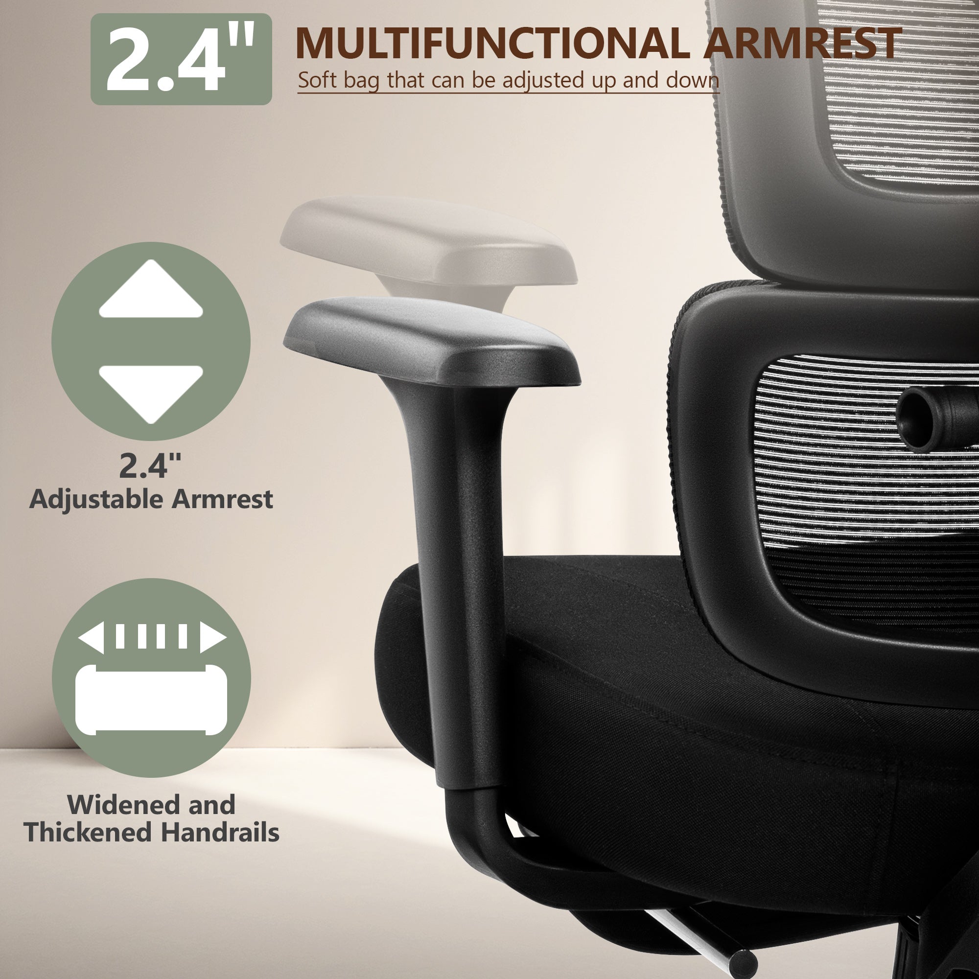 COOLHUT Premium Ergonomic Desk Chair with Footrest 2502