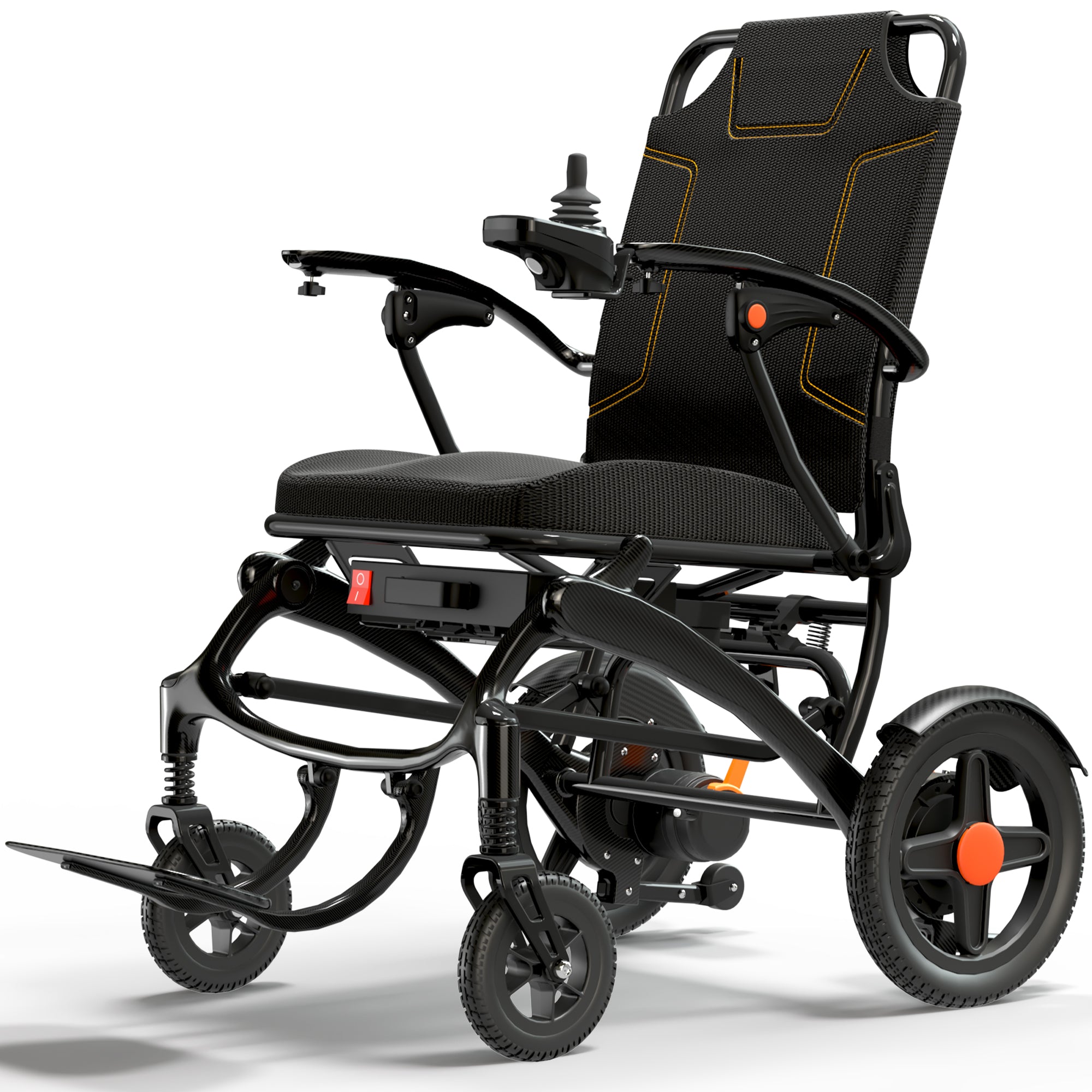 COOLHUT Electric Wheelchair 20+ Miles Travel Range, Ultra-Light Carbon Folding Electric Wheelchair, Motorized Wheelchair with Safety Features, Lithium Battery, Ideal for Seniors & Travel