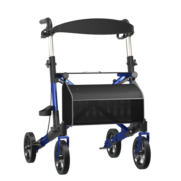 COOLHUT Foldable Rollator Walker for Seniors, All-Terrain Rollator Walker with Soft Padded Seat and Backrest