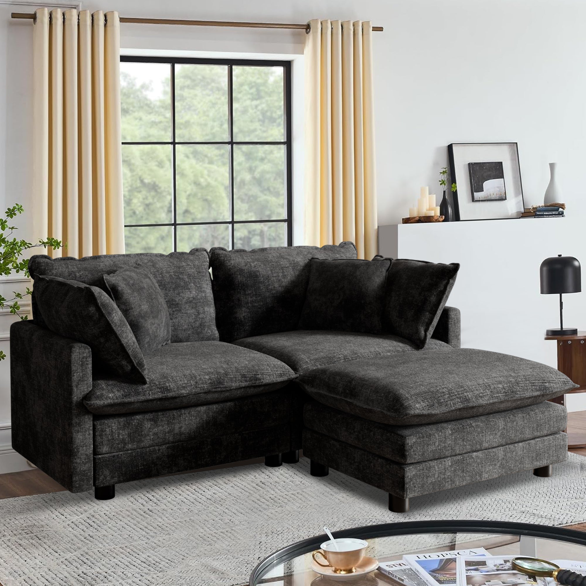 CoolHut Modular Sectional Sofa Couch, Comfy 3 Seats Sofa Sectional Couch for Living Room