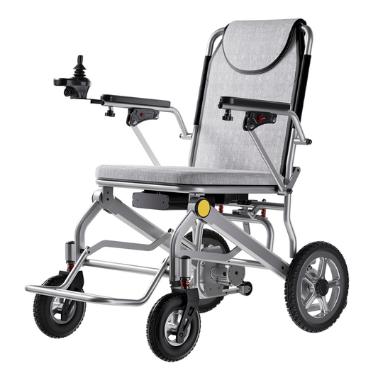 CoolHut electric wheelchair with sofa sponge cushion, Equipped with electromagnetic brake controller, Lightweight and foldable for travel and shopping