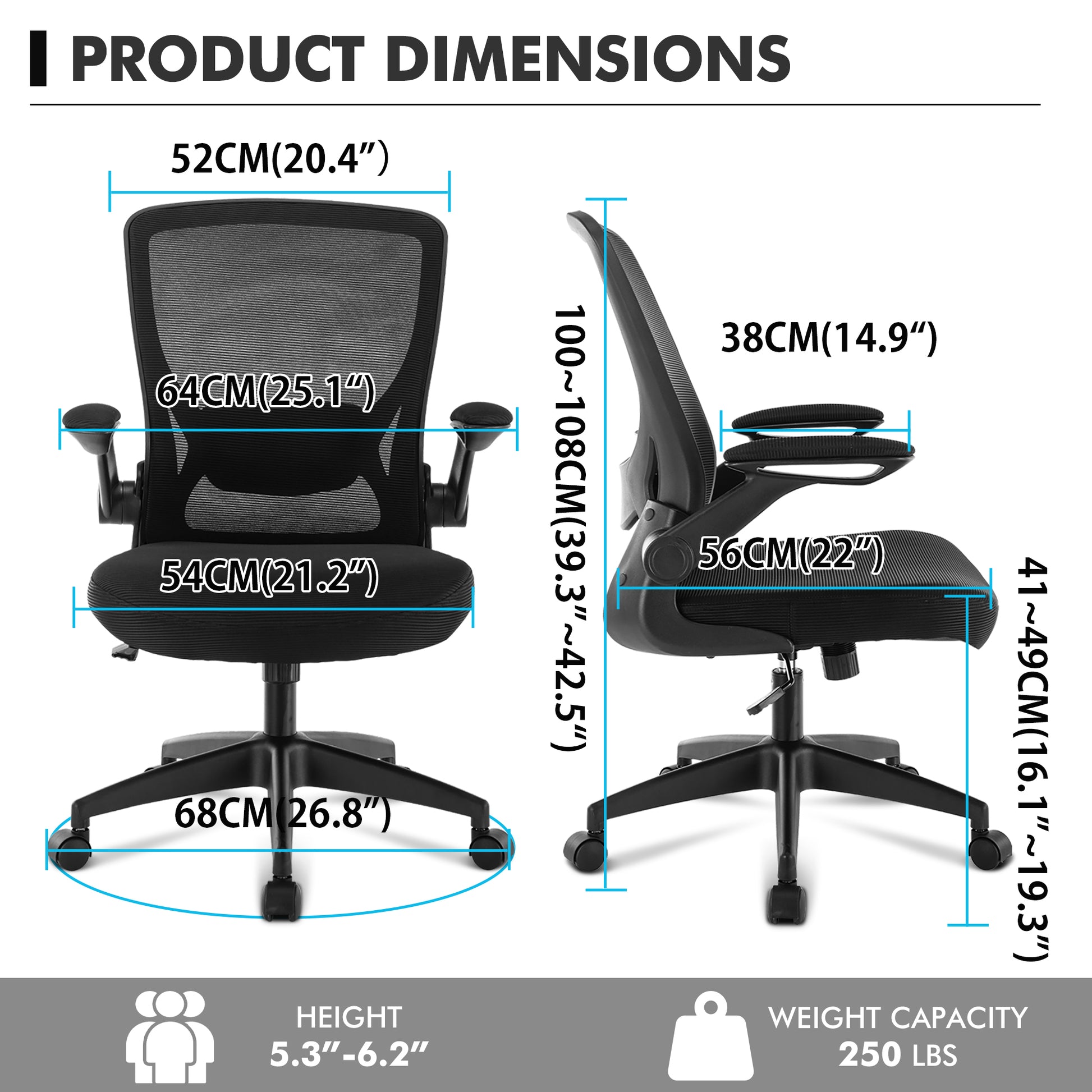 COOLHUT 5-point Support Ergonomic Office Chair 9060
