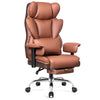 COOLHUT Large Executive PU Leather Office Chair with Adjustable Armrests and Footrest, High Back and Lumbar Support, Ideal for Big and Tall Users, Perfect for Home Office or Computer Desk Use