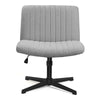 COOLHUT Office Chair Armless Criss Cross Legged Chair with Wheels, Linen Fabric Comfy Home Office Desk Chairs, Wide Seat Vanity Task Computer Chair