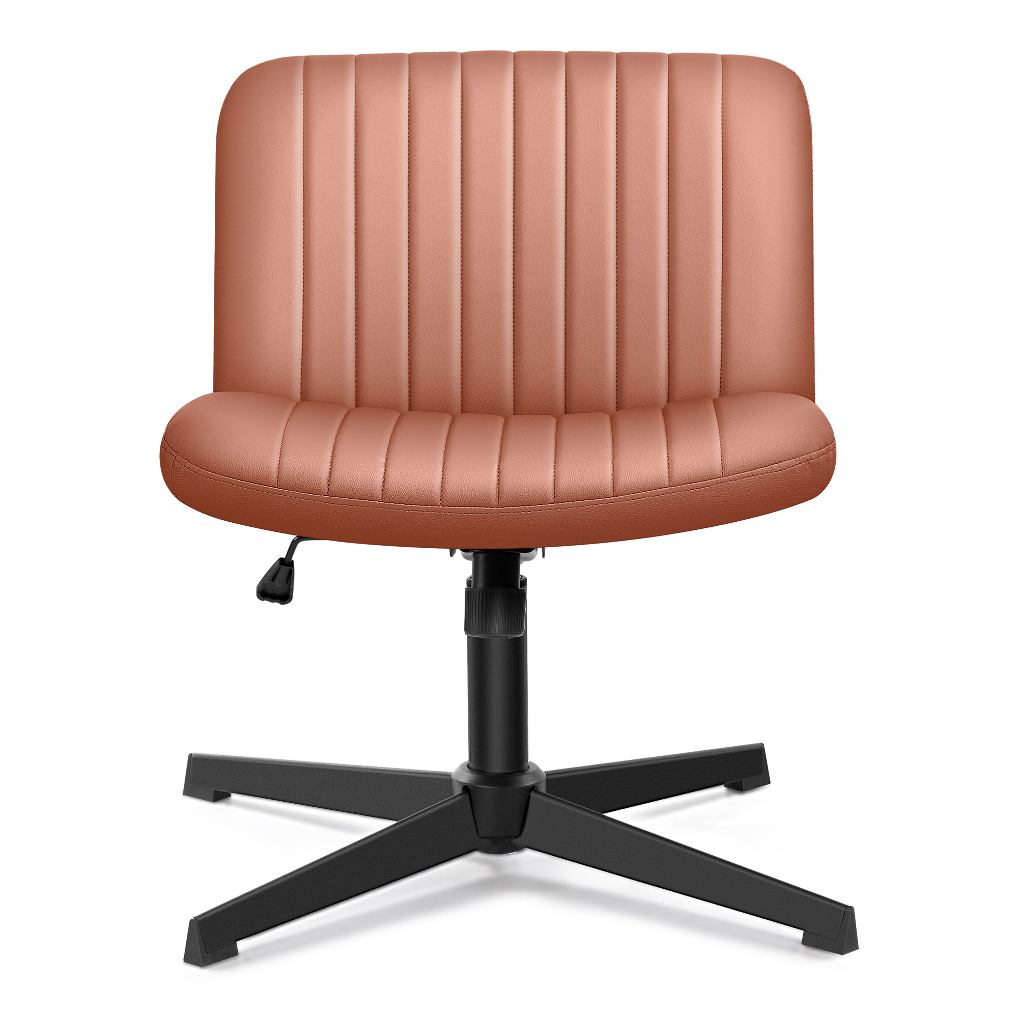 COOLHUT Office Chair Armless Criss Cross Legged Chair with Wheels, Linen Fabric Comfy Home Office Desk Chairs, Wide Seat Vanity Task Computer Chair