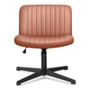 COOLHUT Office Chair Armless Criss Cross Legged Chair with Wheels, Linen Fabric Comfy Home Office Desk Chairs, Wide Seat Vanity Task Computer Chair