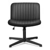 COOLHUT Office Chair Armless Criss Cross Legged Chair with Wheels, Linen Fabric Comfy Home Office Desk Chairs, Wide Seat Vanity Task Computer Chair