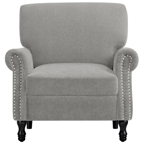 COOLHUT Modern Accent Chair Armchair, Linen Fabric Upholstered Comfy Single Sofa with Solid Wood Frame for Living Room