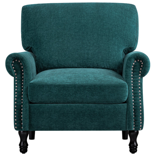 COOLHUT Modern Accent Chair Armchair, Linen Fabric Upholstered Comfy Single Sofa with Solid Wood Frame for Living Room
