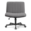 COOLHUT Office Chair Armless Criss Cross Legged Chair with Wheels, Linen Fabric Comfy Home Office Desk Chairs, Wide Seat Vanity Task Computer Chair