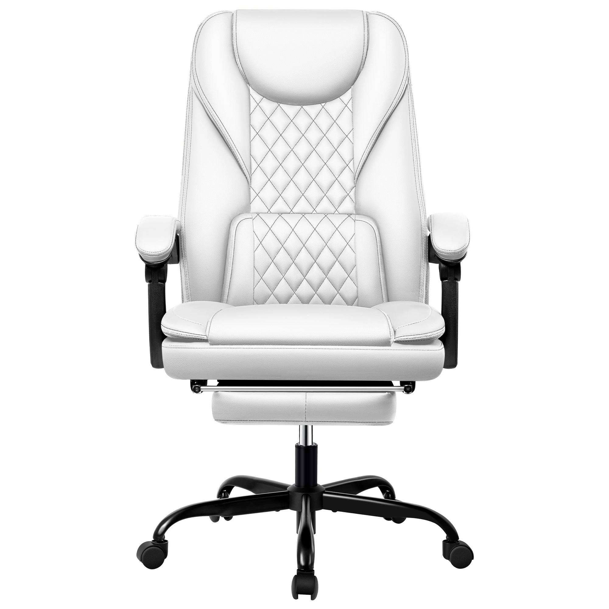 COOLHUT Executive Office Chair, Big and Tall Office Chair with Footrest Reclining Faux Leather Chair High Back Lumbar Support Ergonomic Office Chair with Padded Armrests
