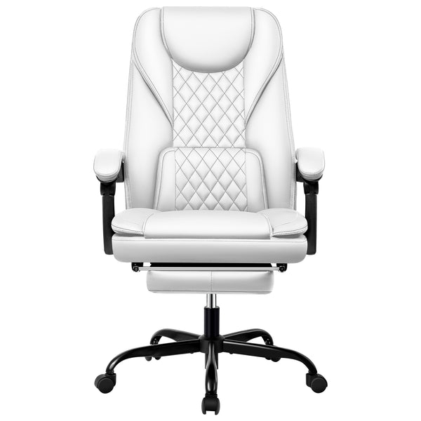 COOLHUT Executive Office Chair, Big and Tall Office Chair with Footrest Reclining Faux Leather Chair High Back Lumbar Support Ergonomic Office Chair with Padded Armrests